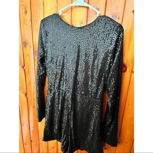 Black Fashion Nova Glitz and Glamour Sequin Romper.